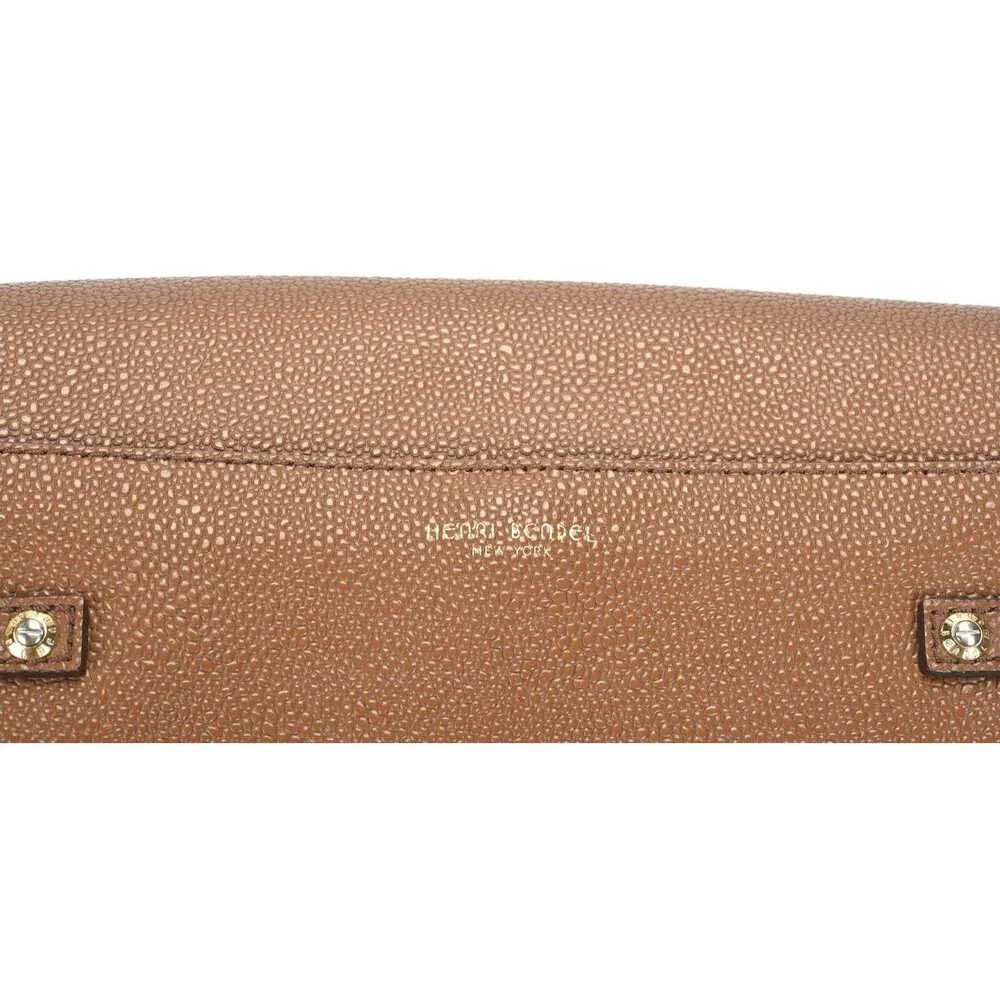 Henri Bendel Brown Pebbled Leather Flap Purse Magnetic Flap Closure - Picture 5 of 10